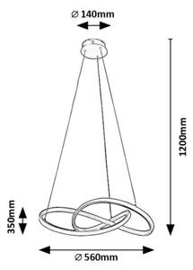 Lustră LED pe cablu Rabalux 72215 CASTIEL LED/36W/230V 3000K auriu