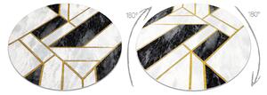 Exclusiv EMERALD covor 1015 cerc - glamour, stilat, marmură, geometric negru / aur