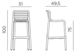 Scaun Bar Exterior Nardi - Doga Stool - Bianco