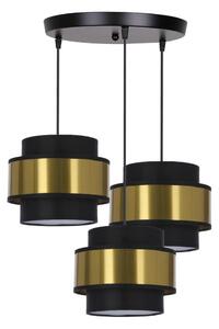 Lustră pe cablu PRESTIGE 3xE27/40W/230V auriu/negru