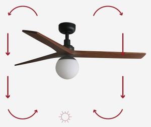 Ventilator de tavan FARO 34277-11L KLIM M 1xE27/15W/230V lemn/negru + telecomandă