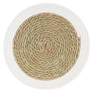 Suport farfurie 35cm, margine alba, Boho