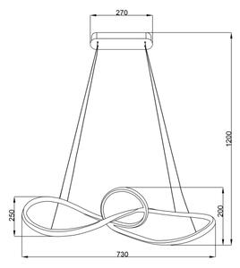 Lustră LED pe cablu MARCO LED/42W/230V crom lucios