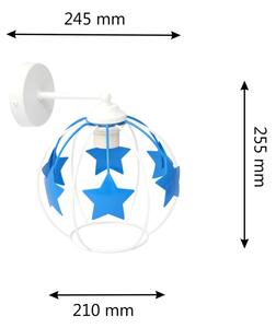 Lampă de perete pentru copii STARS 1xE27/15W/230V albastru/alb
