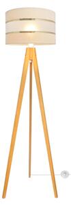 Lampadar HELEN 1xE27/15W/230V crem/auriu/stejar