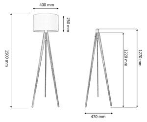 Lampadar HELEN 1xE27/15W/230V crem/auriu/stejar