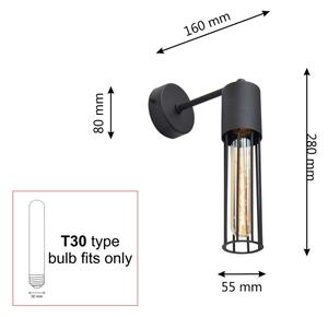 Lampă de perete MELODY 1xE27/15W/230V negru