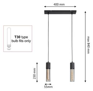 Lustră pe cablu MELODY 2xE27/15W/230V negru