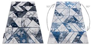 Covor DE LUXE modern 632 Geometric - structural cremă / albastru inchis
