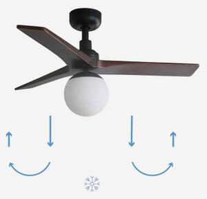 Ventilator de tavan FARO 34278-11L KLIM S lemn/negru + telecomandă