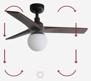 Ventilator de tavan FARO 34278-11L KLIM S lemn/negru + telecomandă