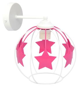 Lampă de perete pentru copii STARS 1xE27/15W/230V roz/alb
