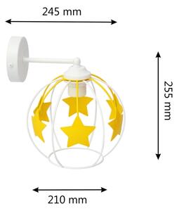 Lampă de perete pentru copii STARS 1xE27/15W/230V galben/alb