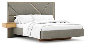 Pat Strong Tapitat cu Saltea 140/160/180x200cm - 140x190