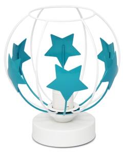 Lampă de masă pentru copii STARS 1xE27/15W/230V turcoaz/alb