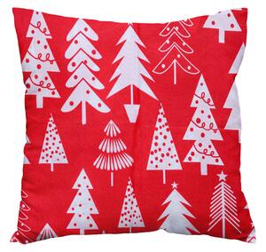 Husa decorativa pentru perna CHRISTMAS TREES 40x50 cm, rosie