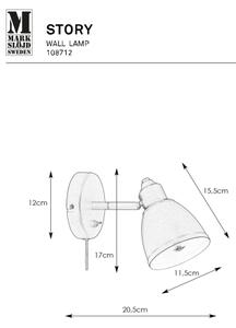 Lampă de perete Markslöjd 108712 STORY 1xE14/40W/230V negru