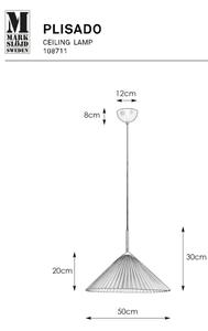 Lustră pe cablu Markslöjd 108711 PLISADO 1xE27/40W/230V d. 50 cm alb