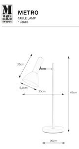 Lampă de masă Markslöjd 108688 METRO 1xE27/40W/230V alb
