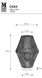 Lampă de masă Markslöjd 108666 CASA 1xE27/40W/230V negru