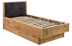 Pat lemn masiv natur Siena Stejar 90x200 104 cm x 98 cm x 216 cm - Ecru