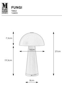 Markslöjd 108655 - Lampă LED reîncărcabilă reglabilă FUNGI LED/1,5W/5V IP44 negru
