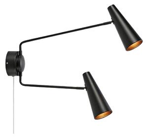 Lampă de perete Markslöjd 108690 PEAK 2xE14/40W/230V negru