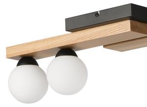 Lustră pe cablu CORTINA 2xE27/15W/230V + 2xG9/5W/230V negru/stejar