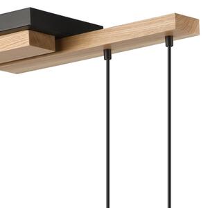 Lustră pe cablu CORTINA 2xE27/15W/230V + 2xG9/5W/230V negru/stejar