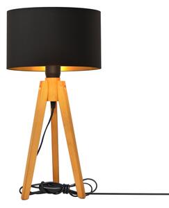 Lampă de masă ALBA 1xE27/15W/230V negru/auriu/stejar