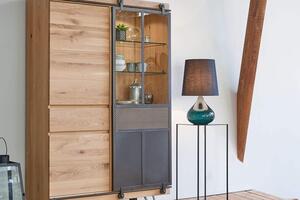 Vitrină lemn masiv Fusion Personalizabilă, 180 × 45 × 115 cm - Tabac
