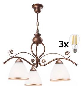 Lustră LED pe lanț Brilagi ANTICO 3xE27/60W/230V bronz patină