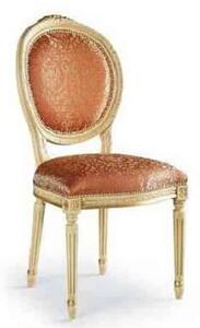 Scaun lemn masiv clasic Regal cu Spătar Tapițat, 49 × 59 × 100 cm - Nuc