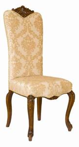 Scaun lemn masiv clasic Majestic cu Spătar Tapițat, 50 × 50 × 120 cm - Nuc