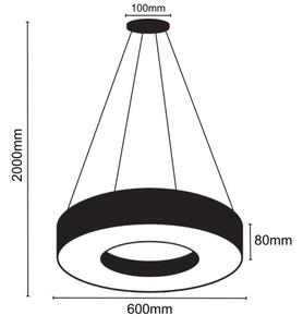 Lustră LED dimabilă pe cablu LED/45W/230V 3000-6500K negru + telecomandă