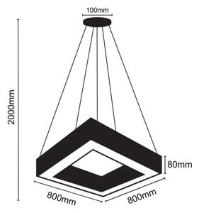 Lustră LED pe cablu LED/55W/230V 4000K 80x80 cm