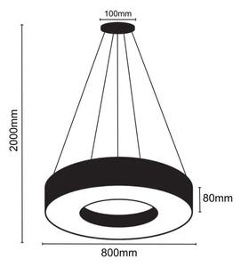 Lustră LED pe cablu LED/40W/230V 4000K d. 80 cm
