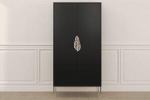 Dulap TV lemn masiv Merlin Personalizabilă Accesorii placate cu Aur, 80,1 × 40 × 160 cm - Verde