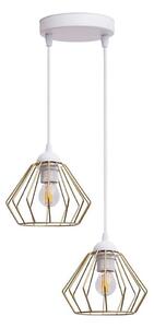 Lustră pe cablu CEED GOLD 2xE27/60W/230V d. 28 cm alb/auriu