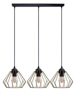 Lustră pe cablu CEED GOLD 3xE27/60W/230V negru/auriu