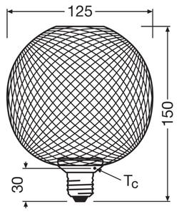 Bec LED Osram DECOR FLAT G125 E27/3,5W/230V 2700K auriu