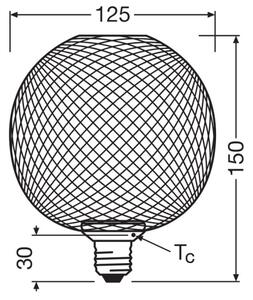 Bec LED Osram DECOR FLAT G125 E27/3,5W/230V 2700K negru