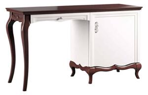 Birou lemn masiv nuc Milan Alb-, 136,3 × 48 × 78,2 cm - stanga