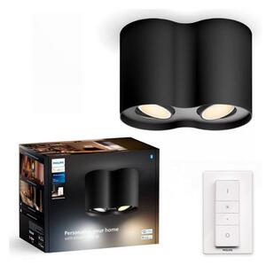 Spot LED dimabil Philips Hue PILLAR 2xGU10/4,2W/230V negru + telecomandă