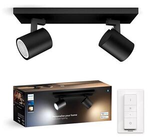 Spot LED dimabil Philips Hue RUNNER 2xGU10/4,2W/230V negru + telecomandă