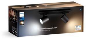 Spot LED dimabil Philips Hue RUNNER 2xGU10/4,2W/230V negru + telecomandă