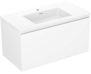 Mexen Orio, mobilier de baie 90 cm cu lavoar Otis, 1 sertar, alb mat, 91A10-09047-1-BF01-W18M01