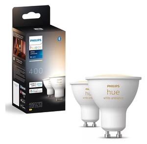 SET 2x bec LED dimabil Philips Hue WHITE AMBIANCE GU10/4,2W/230V 2200-6500K