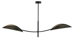 Lustră pe tijă LOTUS 2xE14/10W/230V negru/auriu