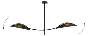 Lustră pe tijă LOTUS 2xE14/10W/230V negru/auriu